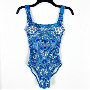 Gottex One Piece Blue Swim Suit Size 6